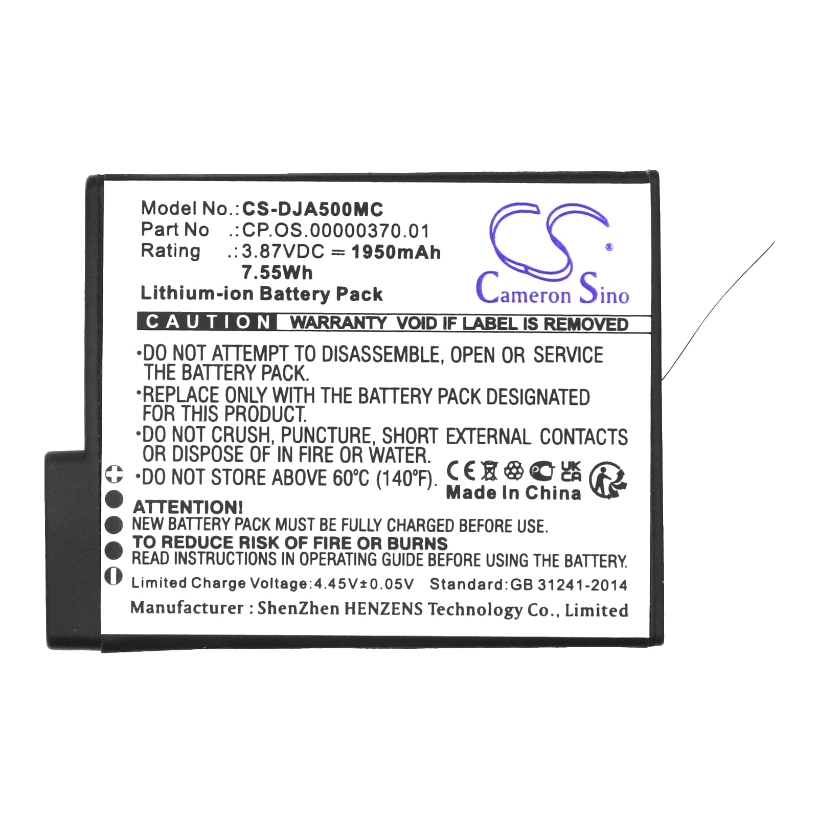 Batteri til DJI Osmo Action 5 – 1950 mAh Li-ion Erstatningsbatteri