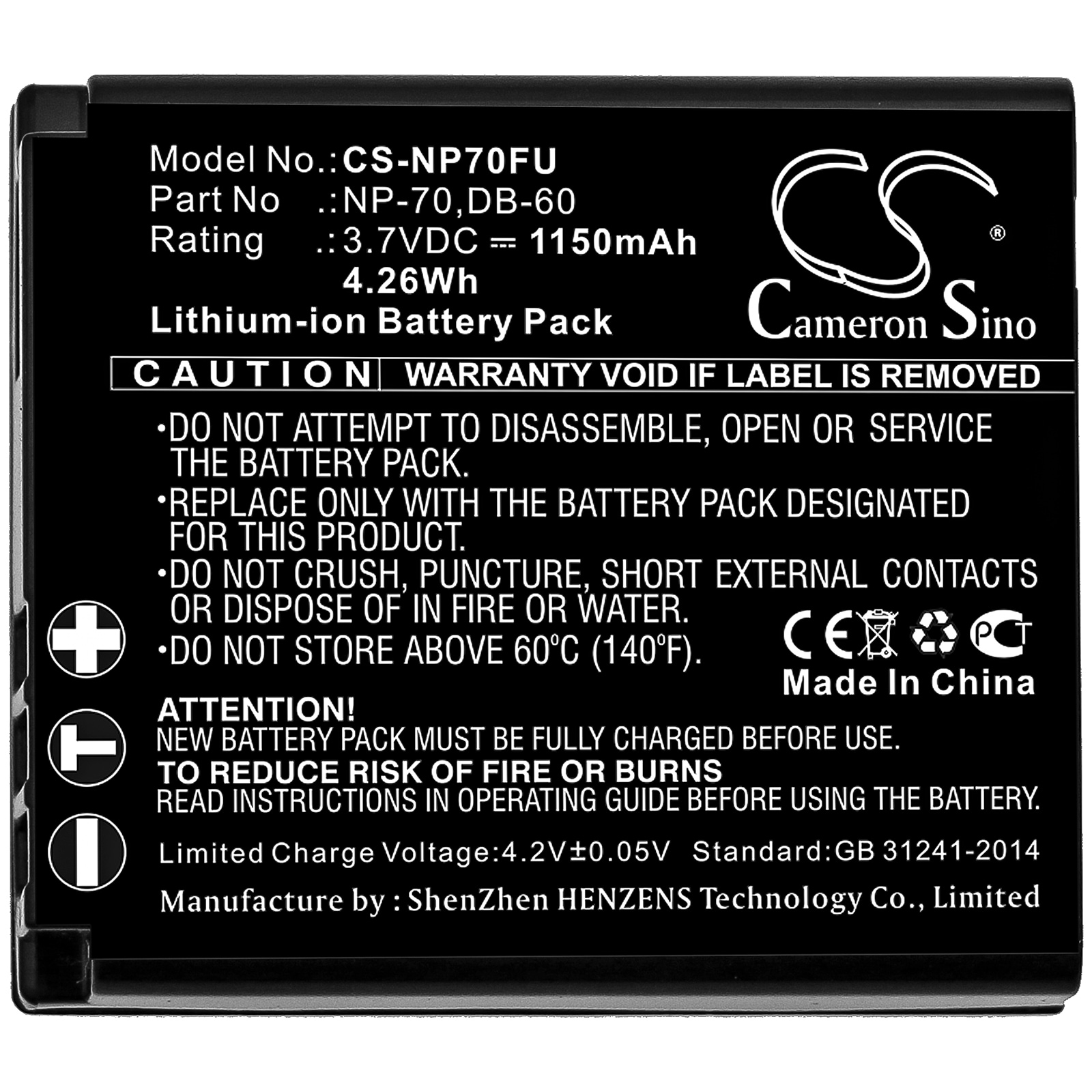 Kamerabatteri / erstatningsbatteri til utvalgte kameraer fra Leica, Panasonic, Fujifilm, Ricoh og Sigma
