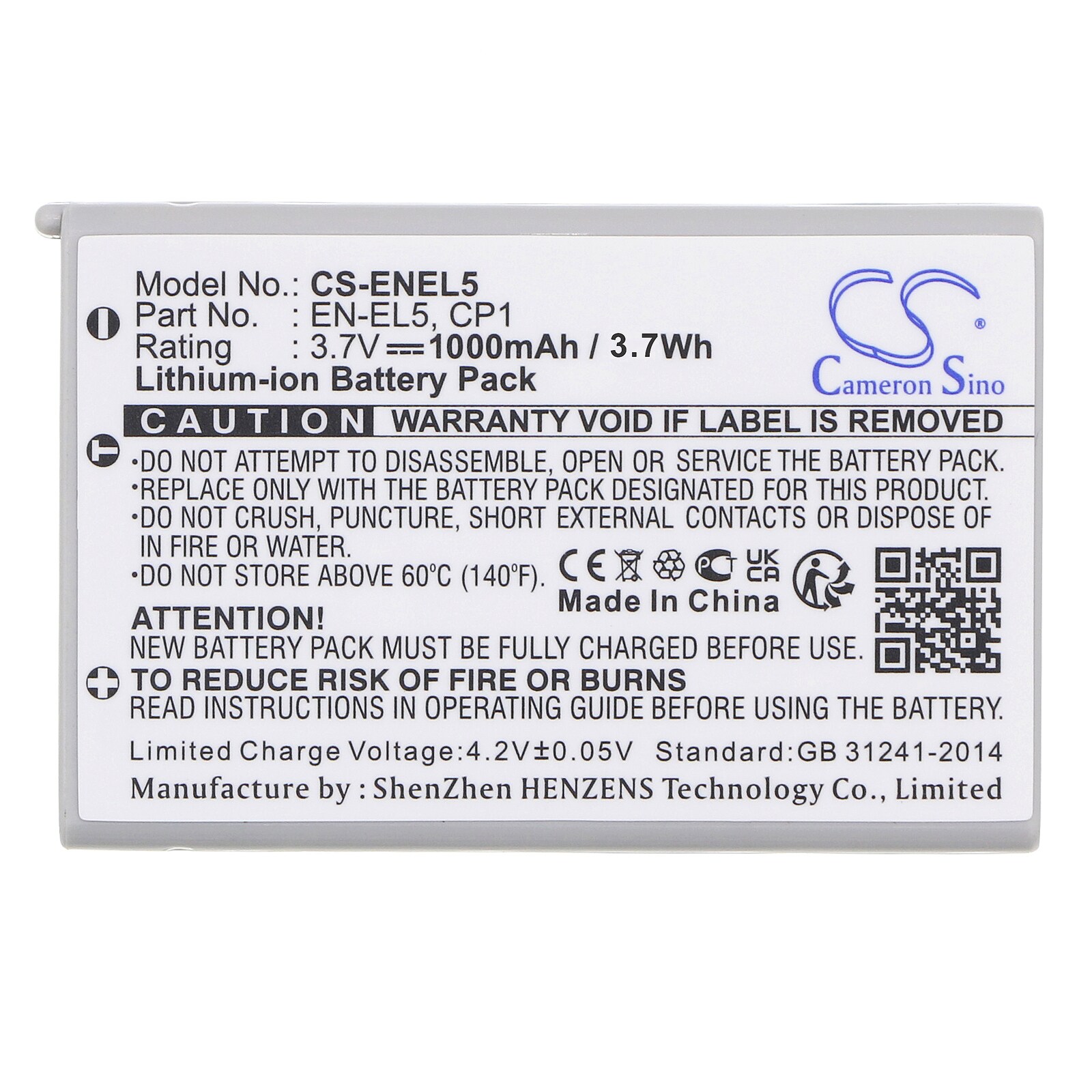 Batteri til kamera for NIKON Coolpix P100, Coolpix P510, Coolpix P520 osv.