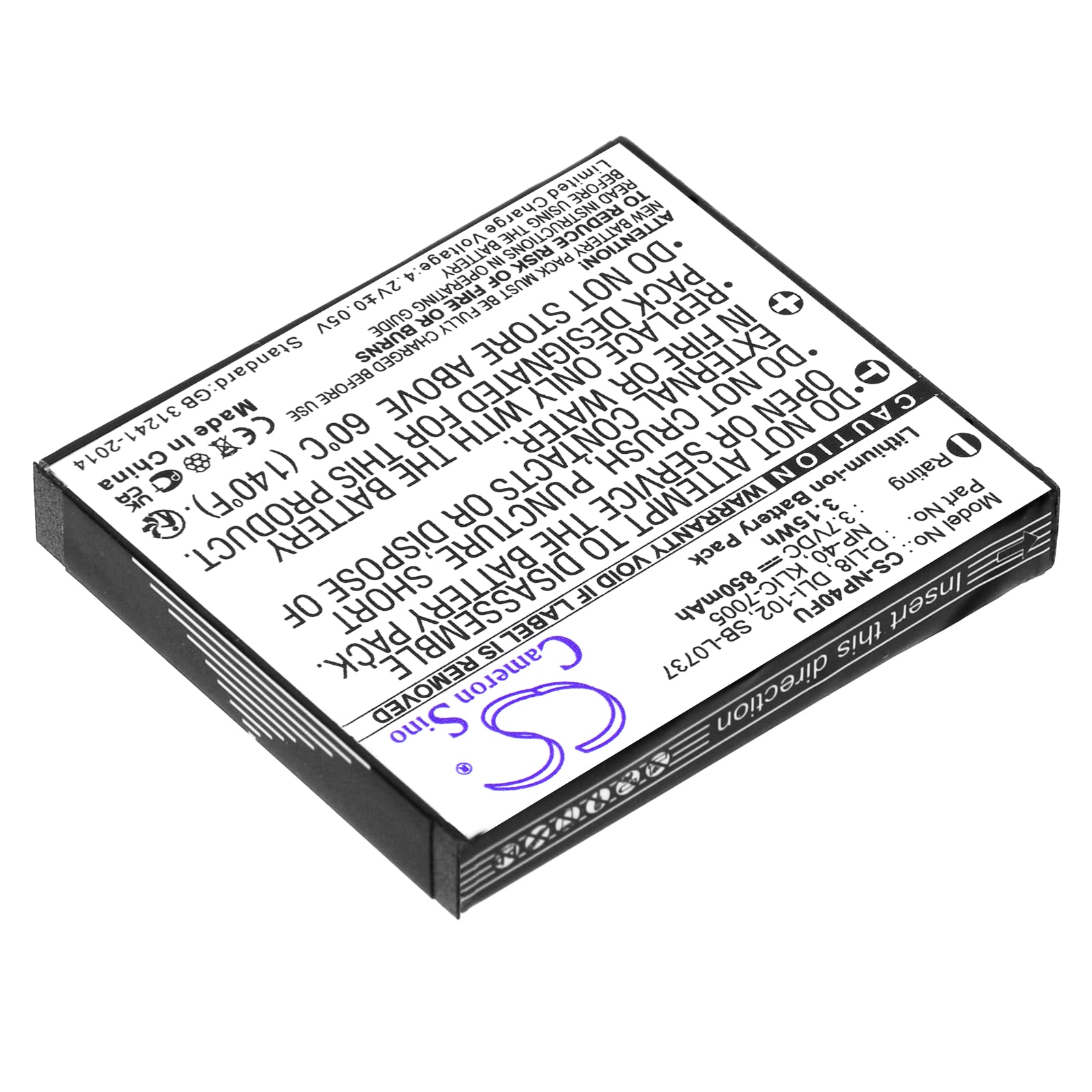 Batteri til kamera for PROSIO SlimNeo XT1600