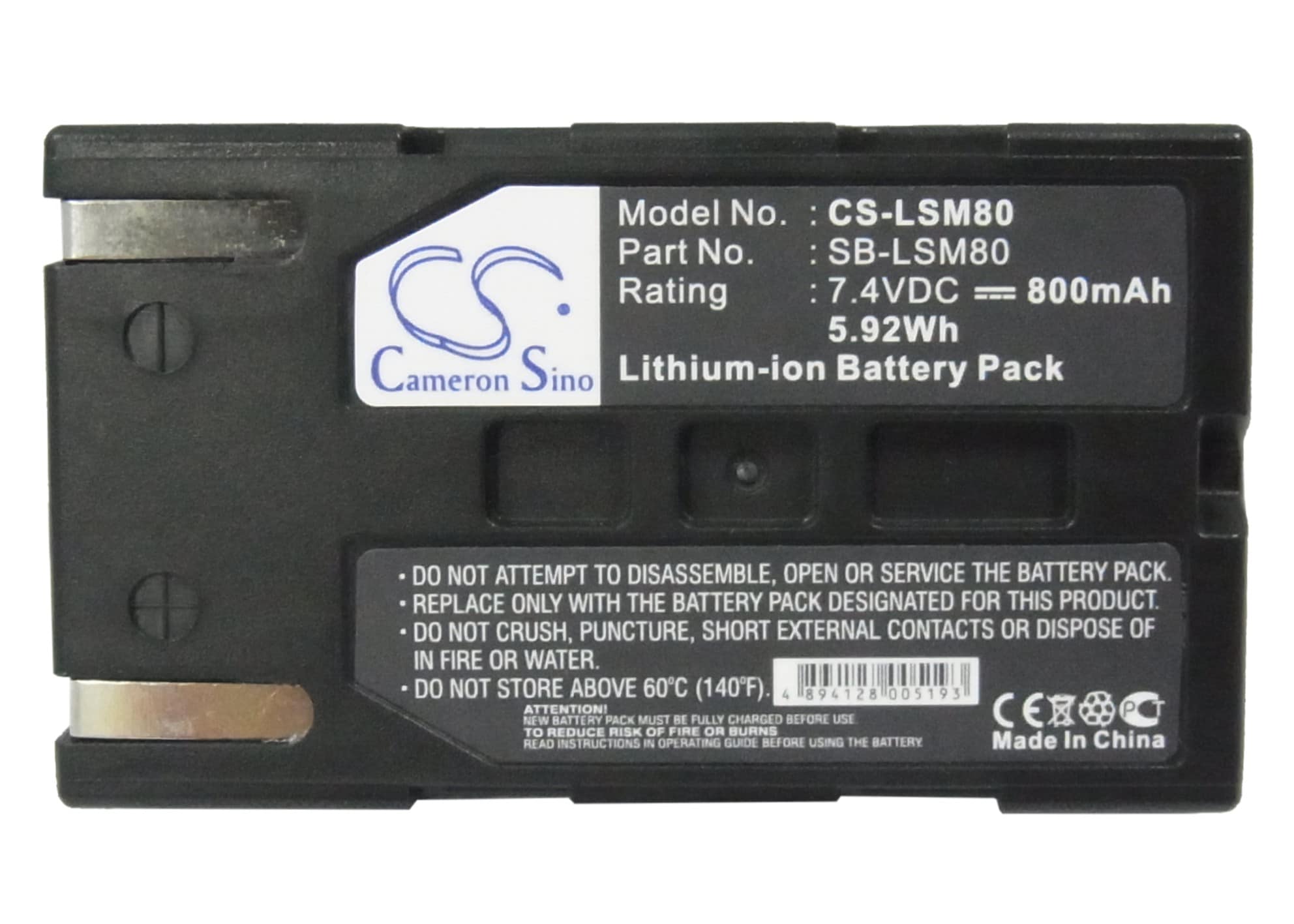 Batteri for kamera for Samsung VP-D351i, VP-DC161Wi, VP-D965W etc.