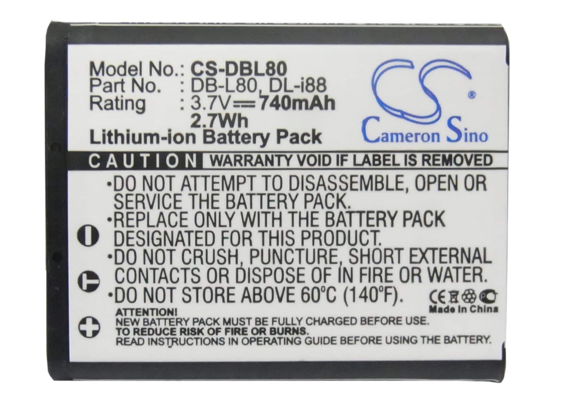 Batteri til kamera for Toshiba Camileo BW10 HD, Camileo BW10, Camileo SX900 og andre.