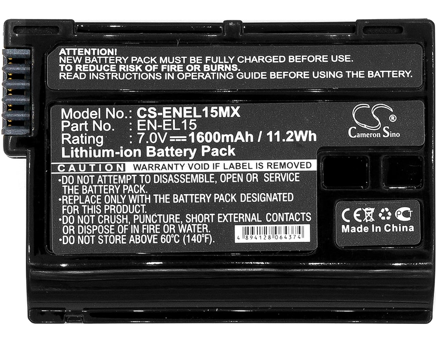Batteri til kamera for Nikon Coolpix D7000, D800, Digital SLR D800 osv.