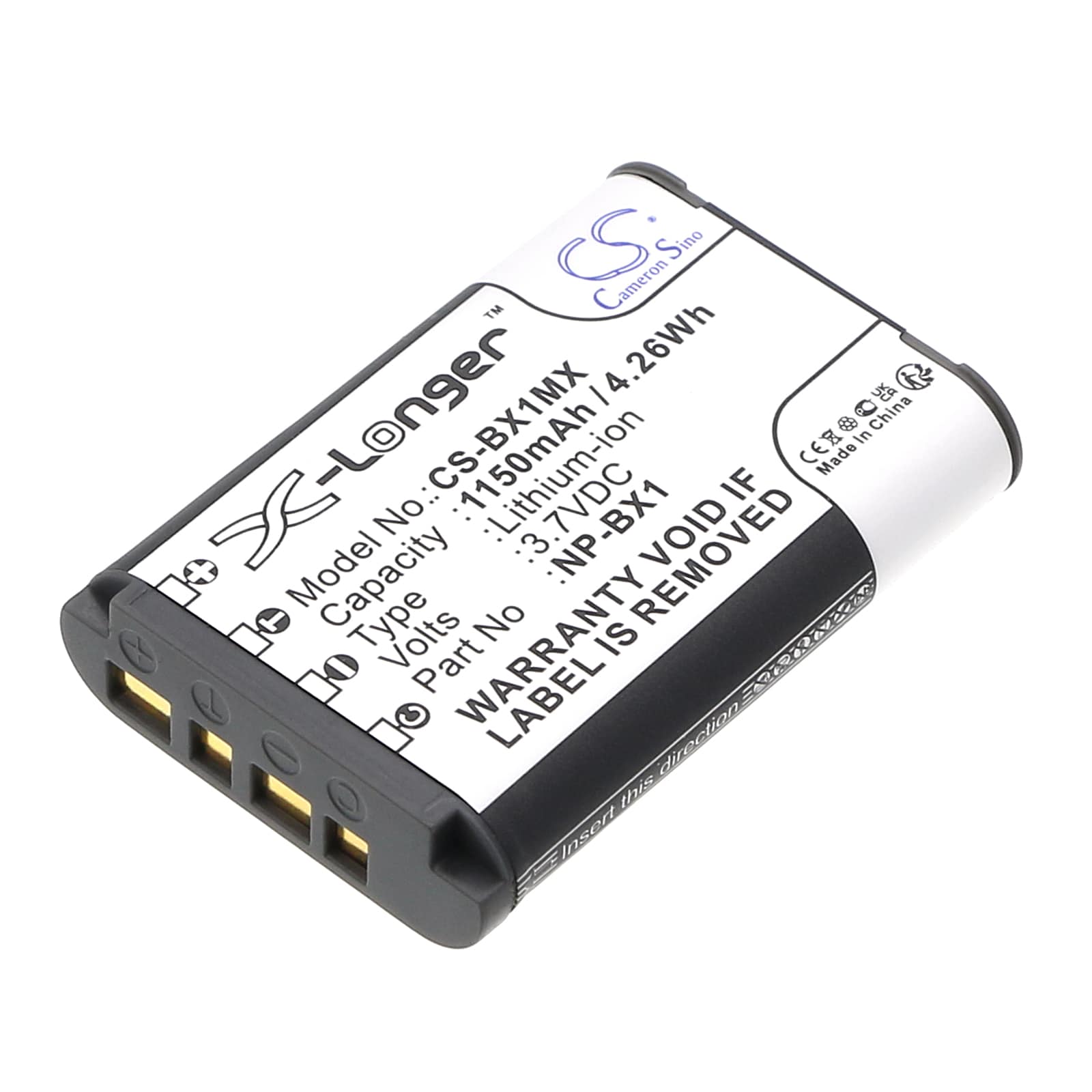 Batteri til kamera for Sony CX405 Handycam, DSC-HX90V, DSC-HX90V/B m.fl.