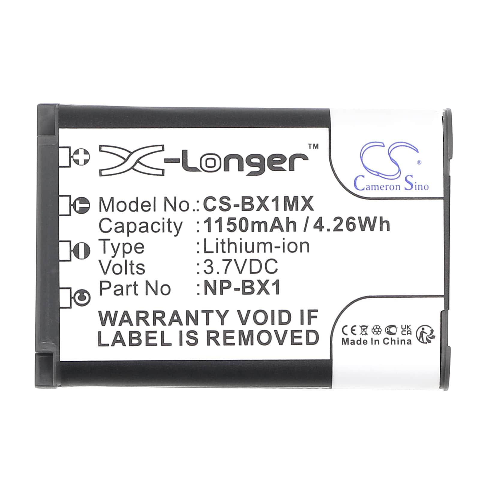 Batteri til kamera for Sony CX405 Handycam, DSC-HX90V, DSC-HX90V/B m.fl.