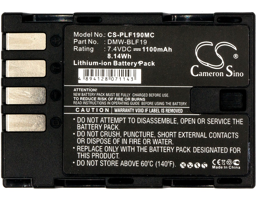 Batteri til kamera for Panasonic Lumix DMC-GH3, Lumix DMC-GH3A, Lumix DMC-GH3AGK og andre.