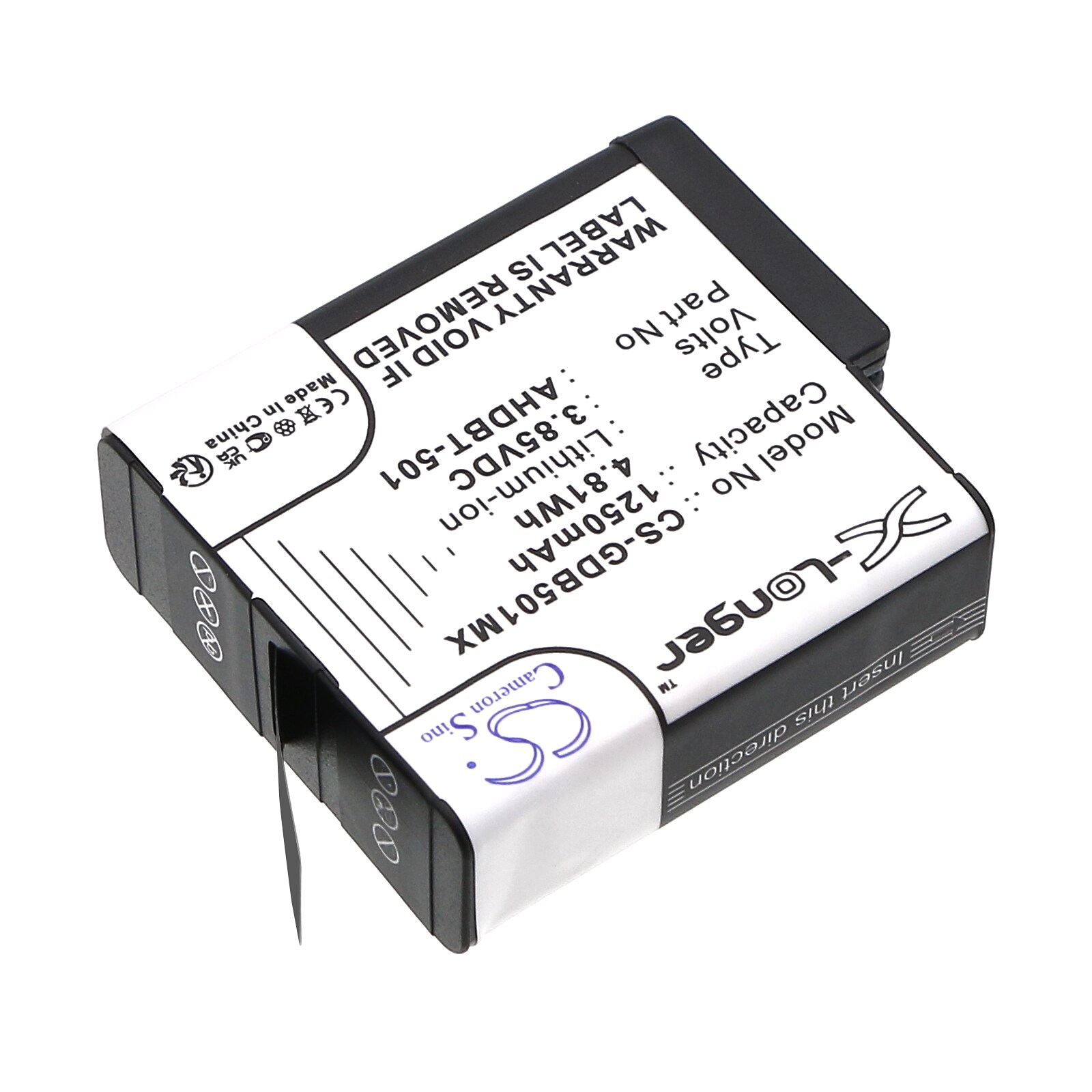 Batteri for kamera for GoPro Hero 5, CHDHX-501, ASST1 og andre.