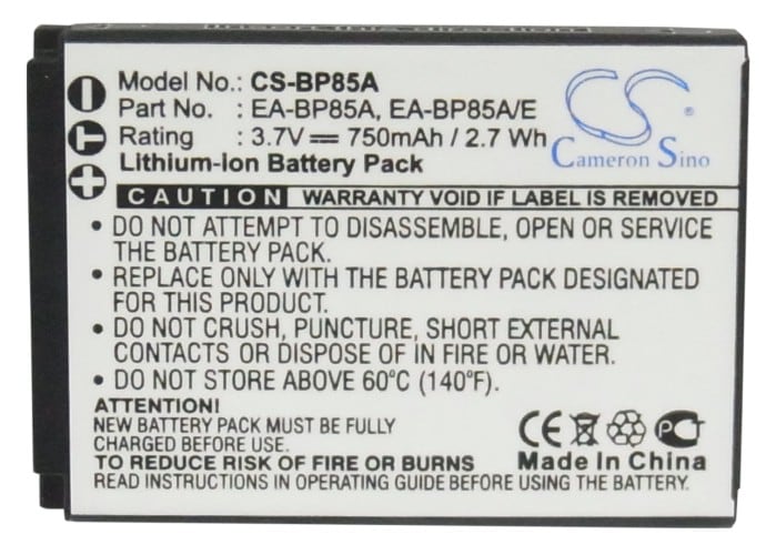 Batteri til kamera for Samsung WB210, SH100, PL210 osv.
