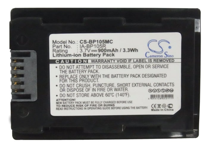 Batteri til kamera for Samsung SMX-F50, HMX-F50BN, SMX-F50BP og andre.