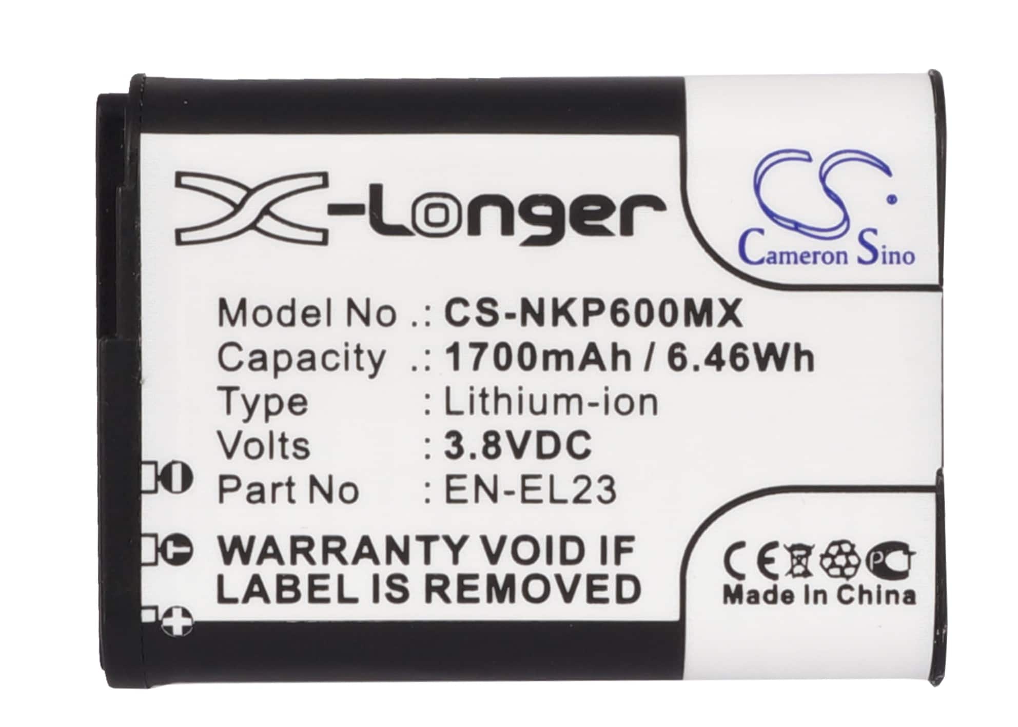 Batteri til Nikon Coolpix P900/P610 – EN-EL23 1700 mAh Li-ion