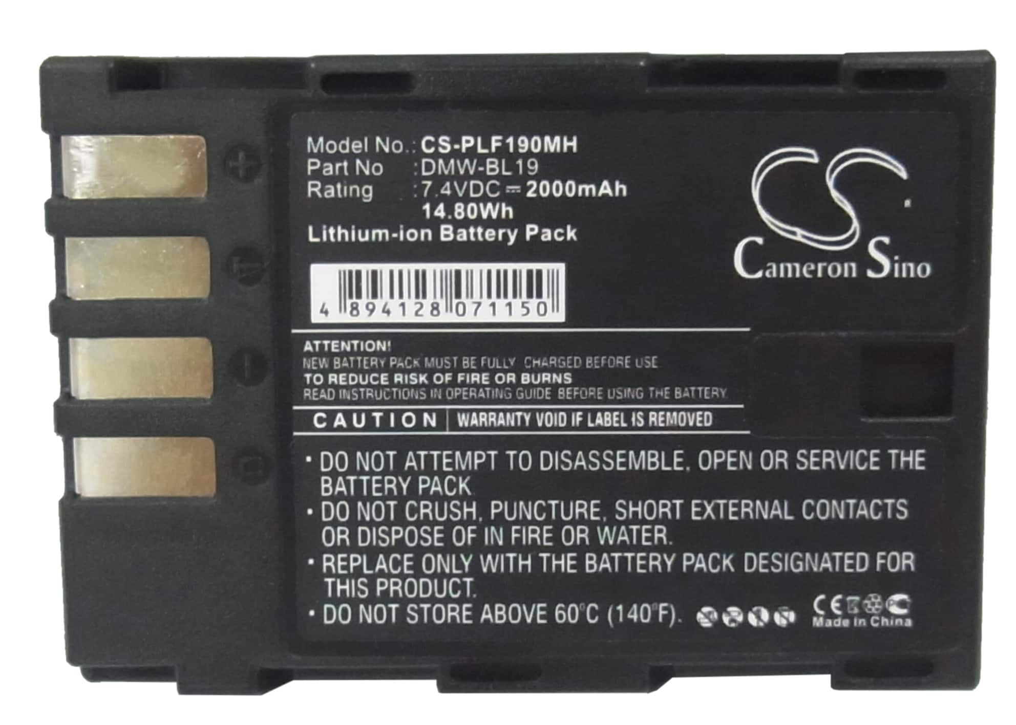 Batteri til kamera for Panasonic Lumix DMC-GH3, Lumix DMC-GH3A, Lumix DMC-GH3AGK og andre.
