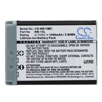 Batteri til kamera for Canon Powershot G7X, Powershot G5X, Powershot G9X osv.