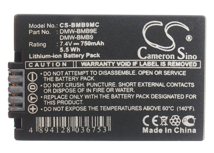 Batteri til kamera for Panasonic Lumix DMC-FZ40, Lumix DMC-FZ100, Lumix DMC-FZ40K og andre.