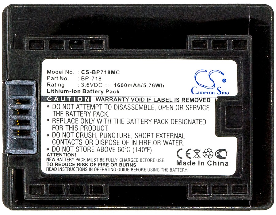 Batteri til kamera for Canon VIXIA HF M52, VIXIA HF M50, VIXIA HF M500 og andre.