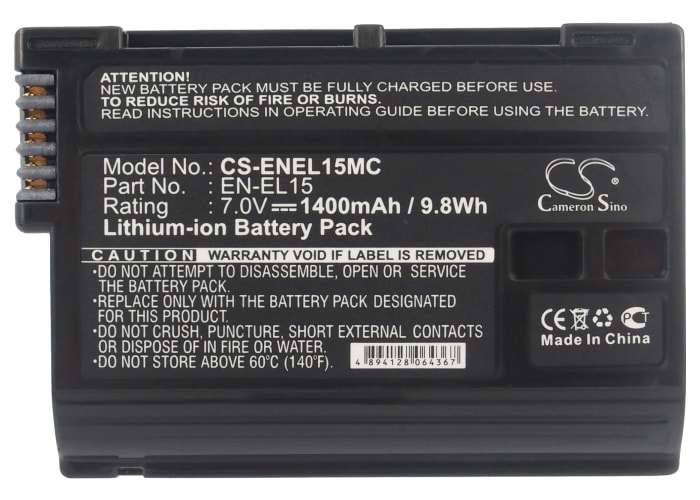 Batteri til kamera for Nikon Coolpix D7000, D800, Digital SLR D800 osv.