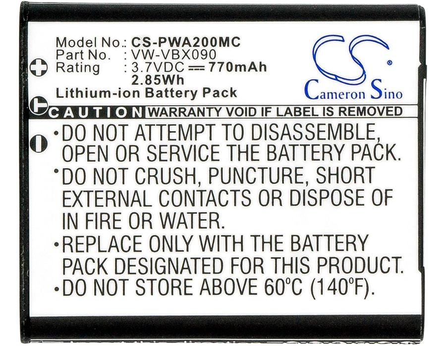 Batteri til kamera for Panasonic WA20, WA2, HX-WA20 osv.