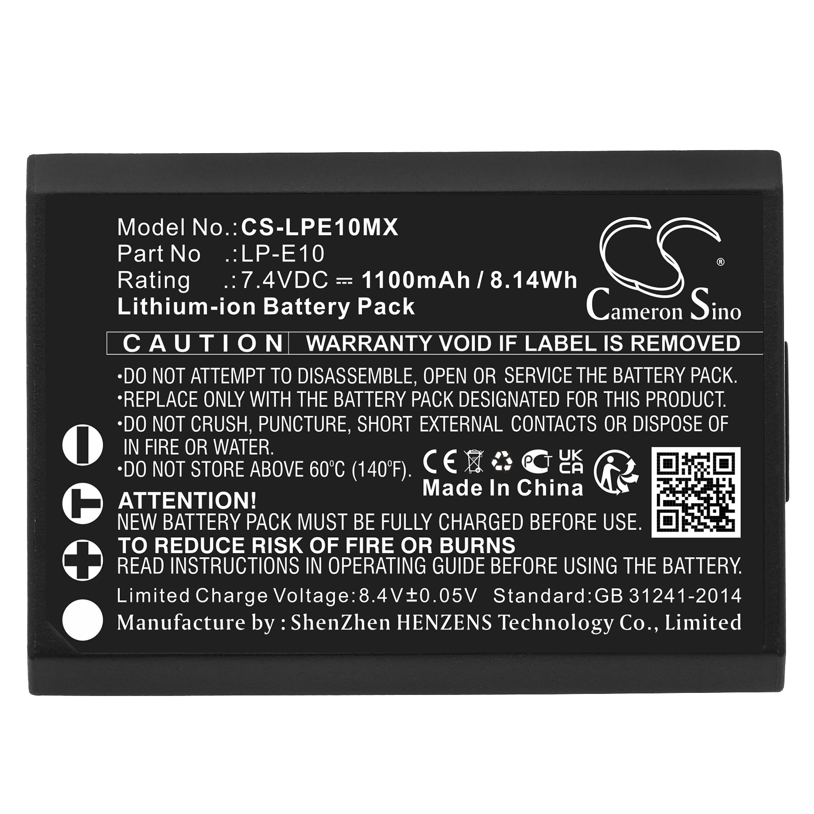 Canon Kompatibelt Kamerabatteri – 1100 mAh 7,4 V Li-ion