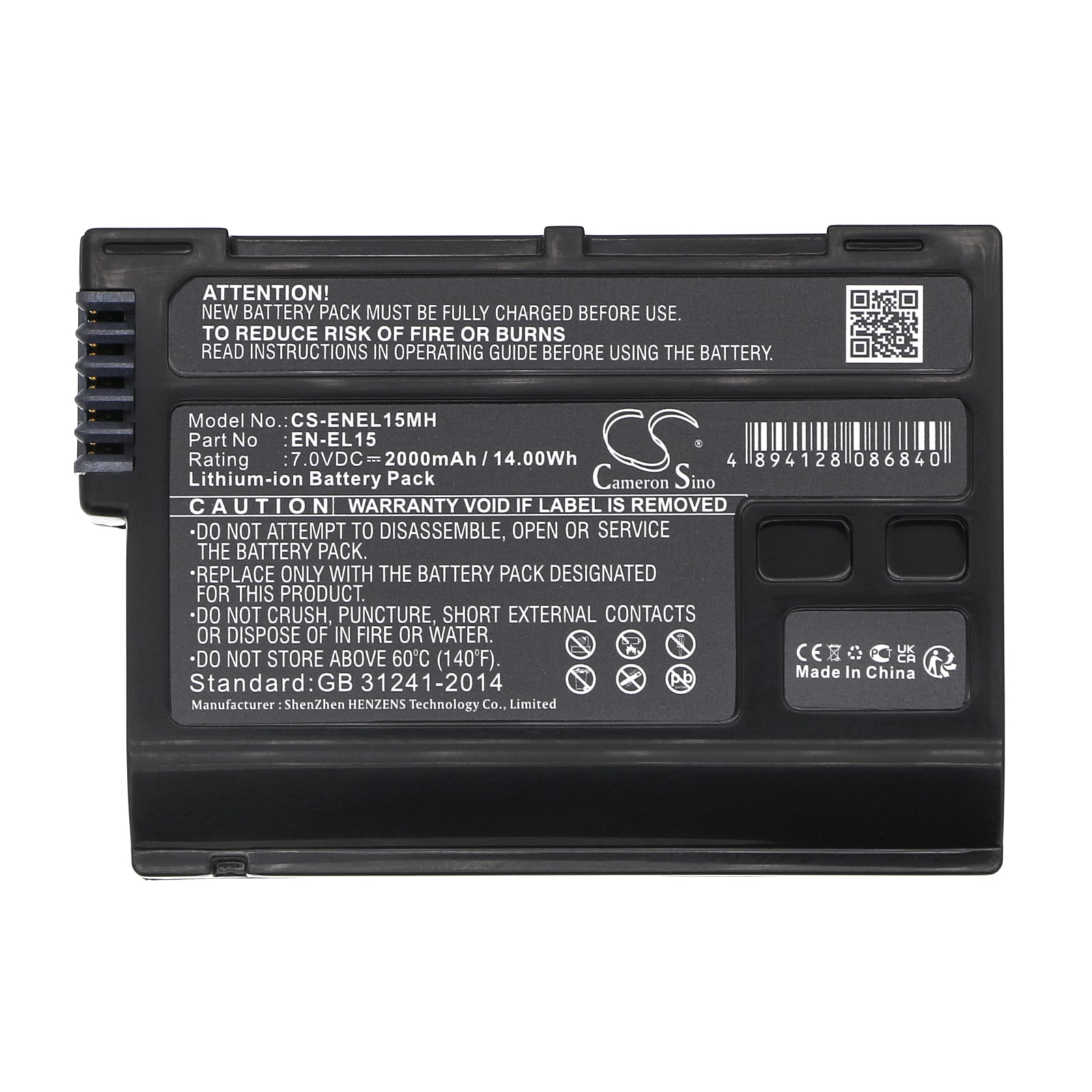 Batteri til kamera for Nikon Coolpix D7000, D800, Digital SLR D800 osv.