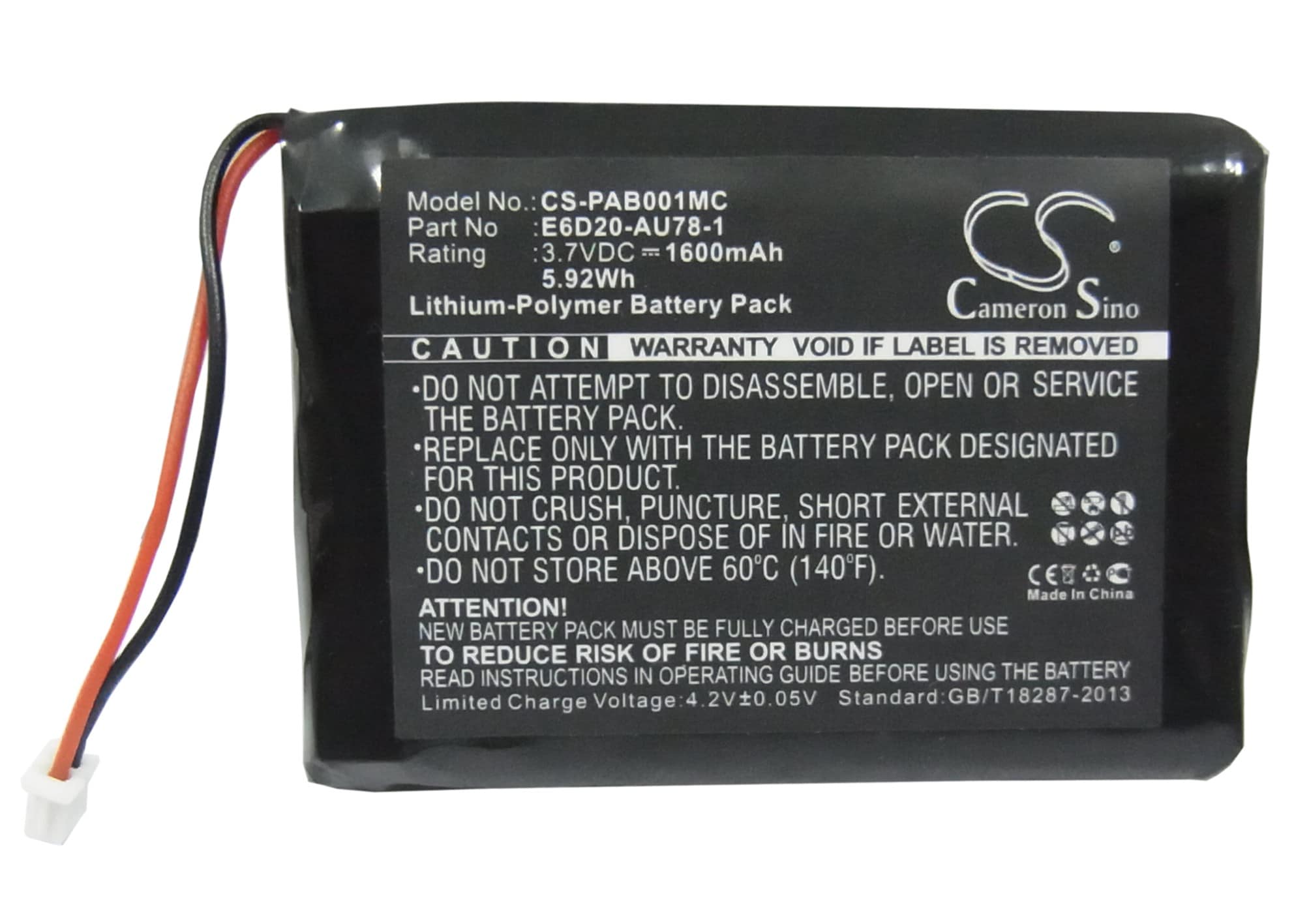 Batteri til kamera for Panasonic Arbitrator kroppsbårne mikrofoner