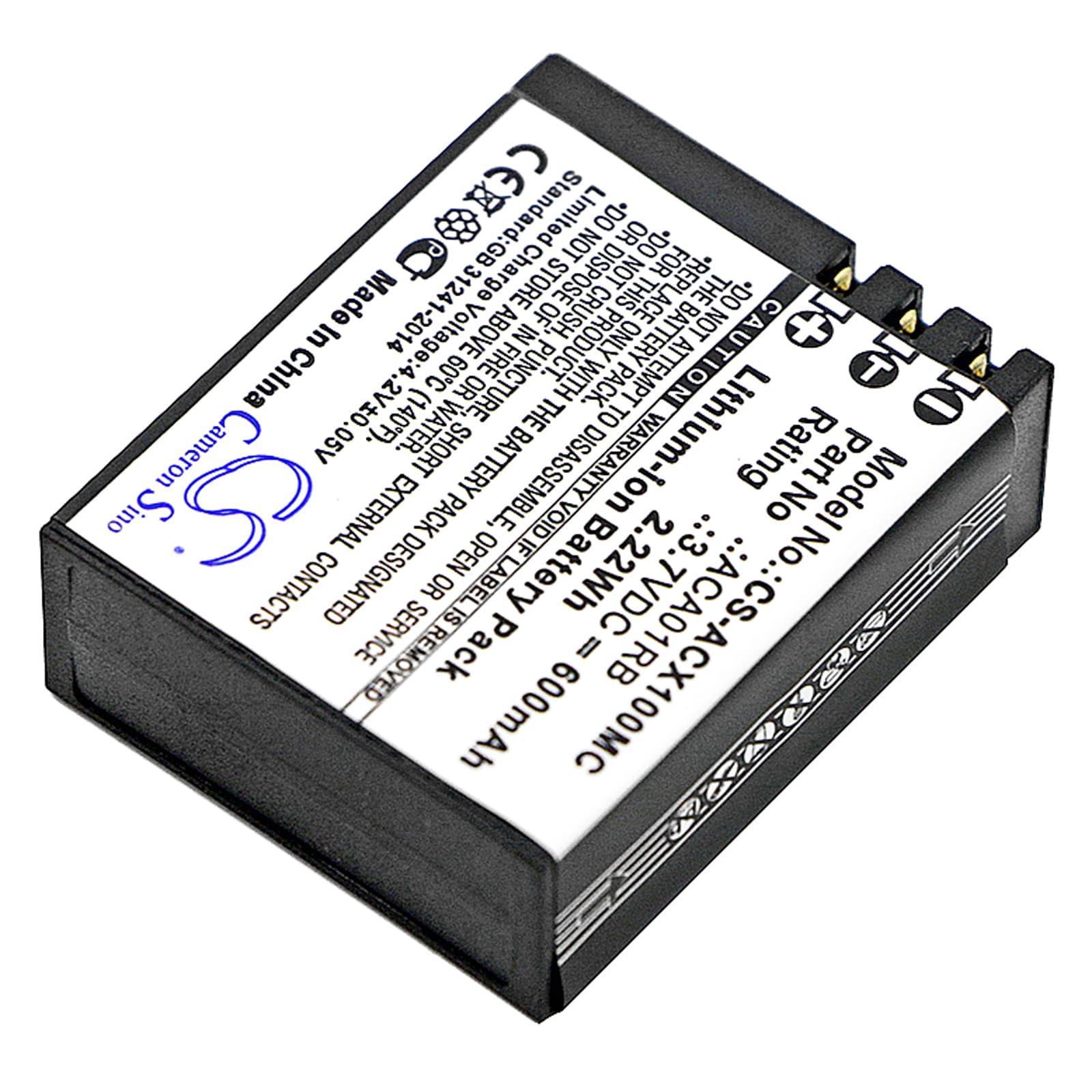 Batteri til kamera for ACTIVEON CX, CX HD, CX Gold