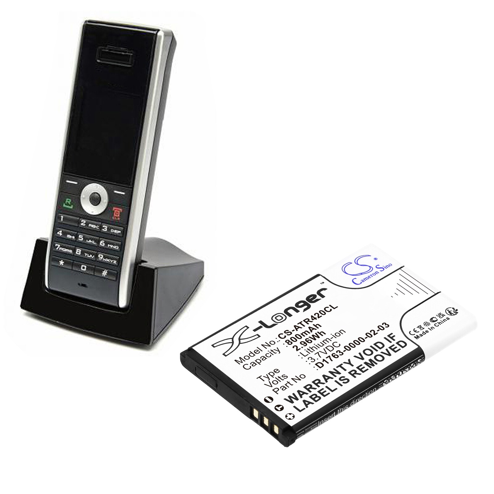 Batteri til trådløs telefon for Aastra 420d