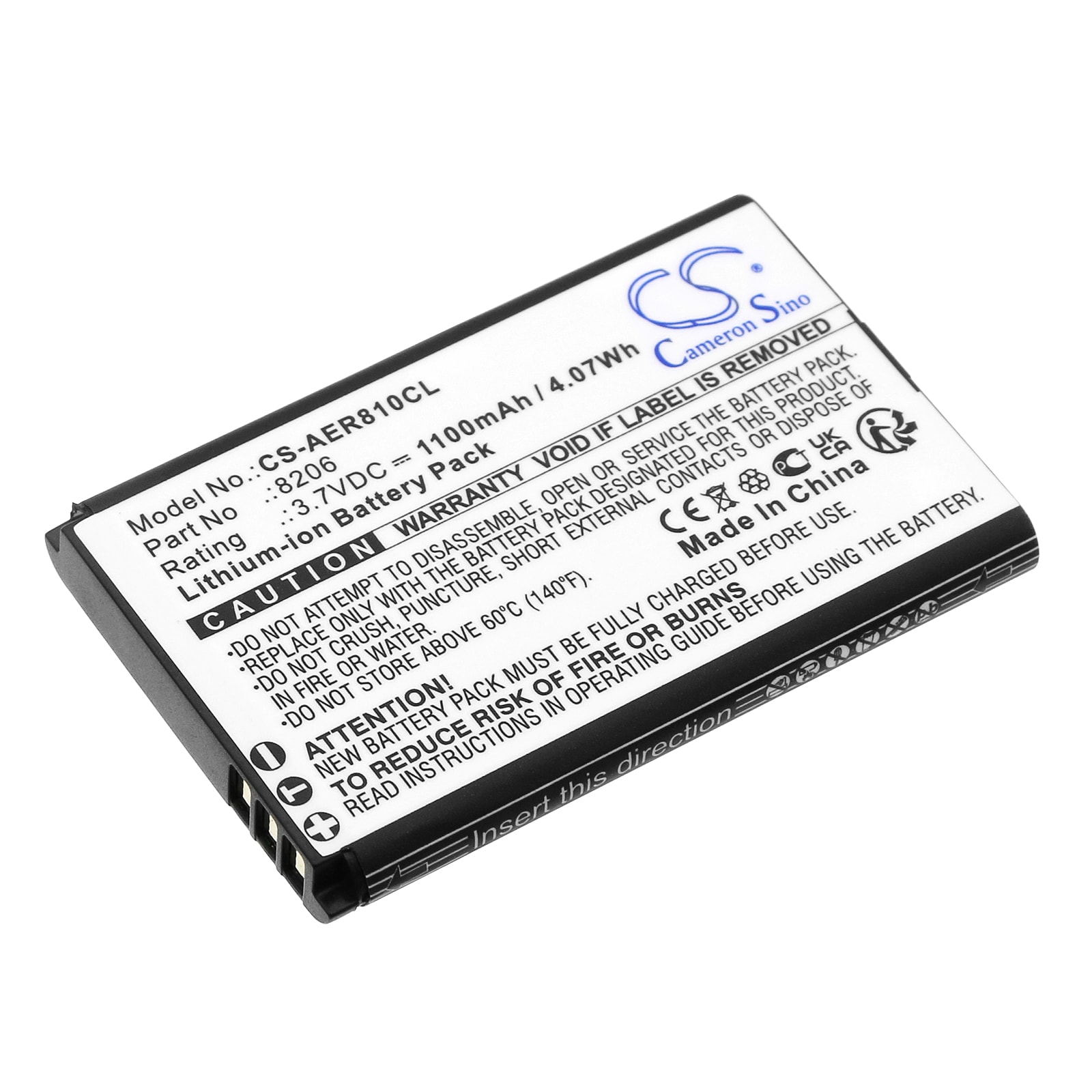 Batteri til trådløs telefon for AEi VX-8x08, AGR-8106, MIP-300 osv.