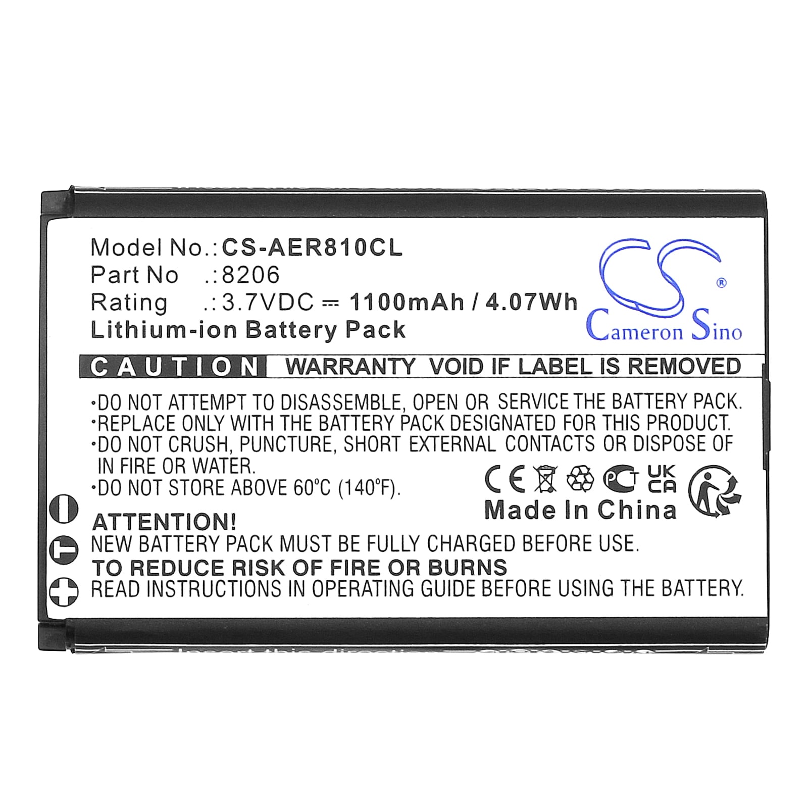 Batteri til trådløs telefon for AEi VX-8x08, AGR-8106, MIP-300 osv.