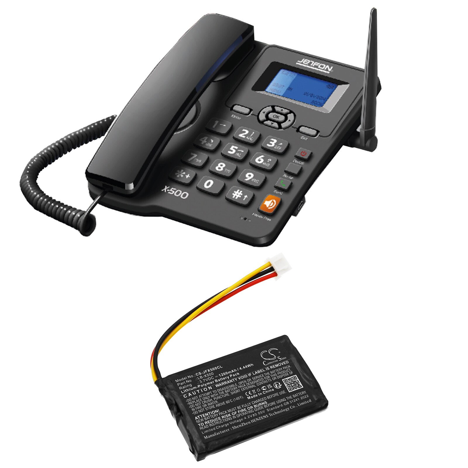 Batteri til trådløs telefon for Jetfon X500