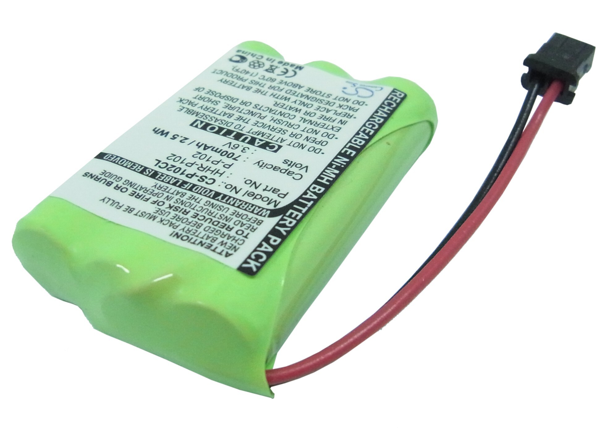 Batteri til trådløs telefon for Radio Shack 23-961, 43-3529, 43-3538 etc.