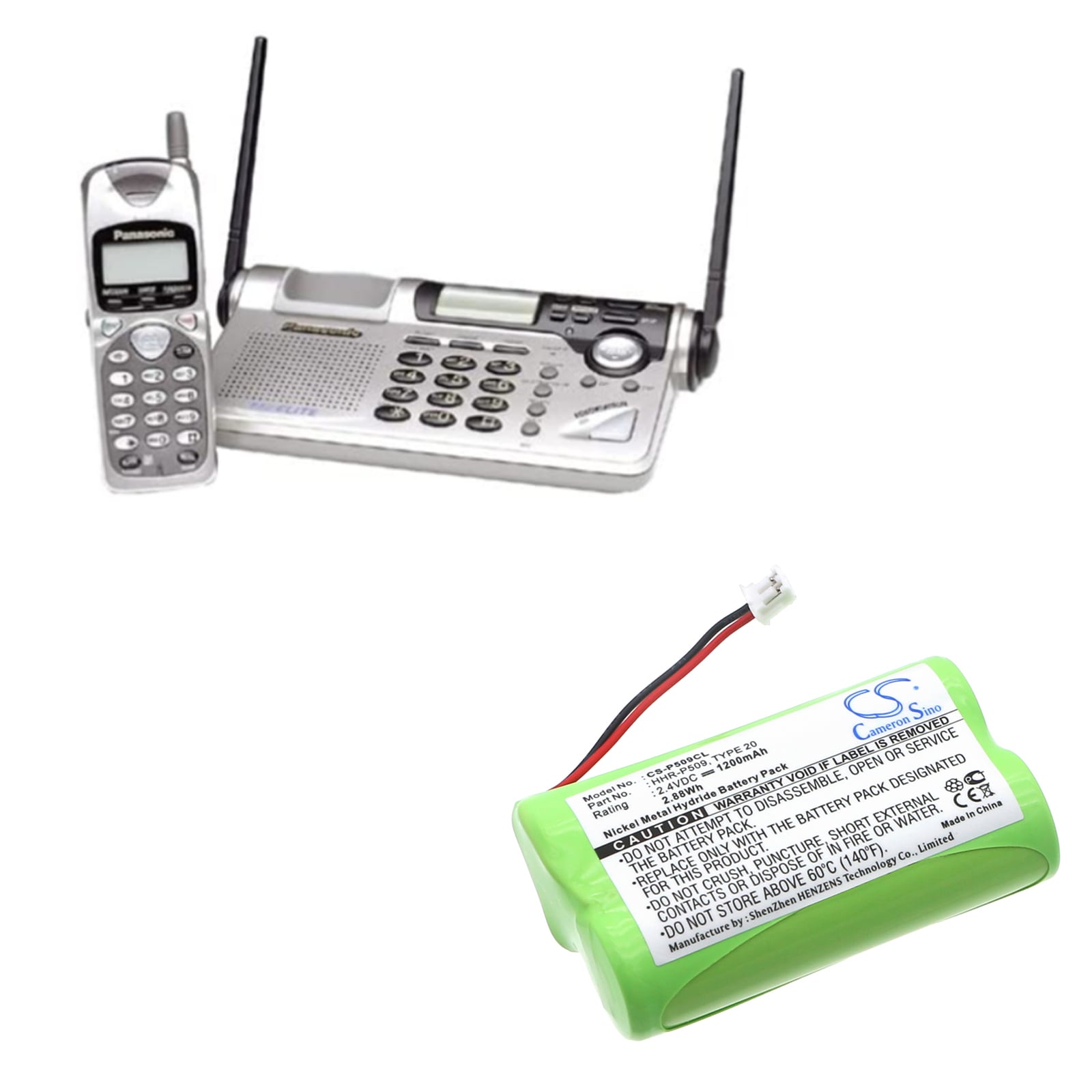 Batteri til trådløs telefon for SPP-940, SPP-977, SPP-A1050 og andre