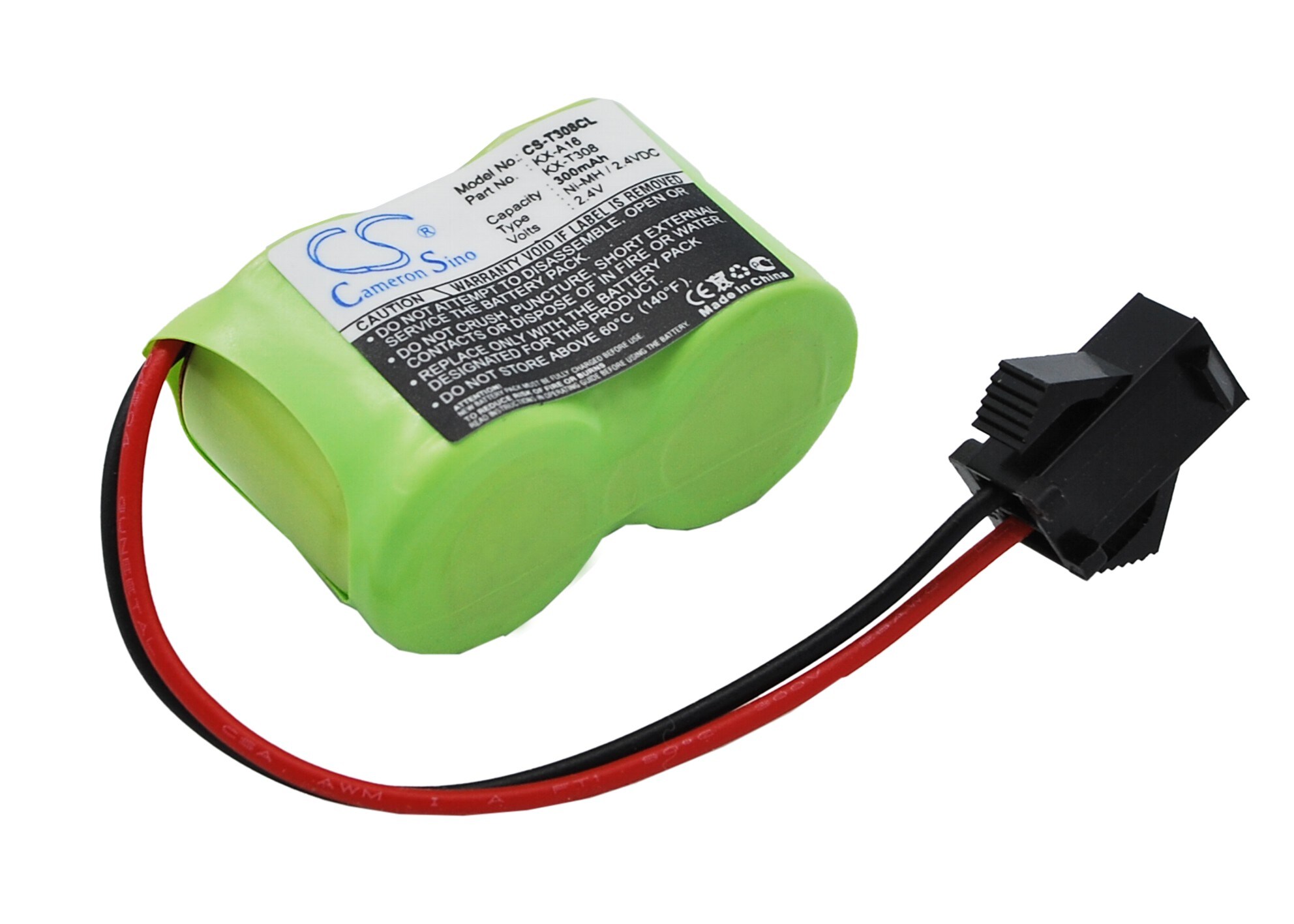 Batteri til trådløs telefon for Panasonic KX-A16, KX-T1232, KX-T308 og andre.
