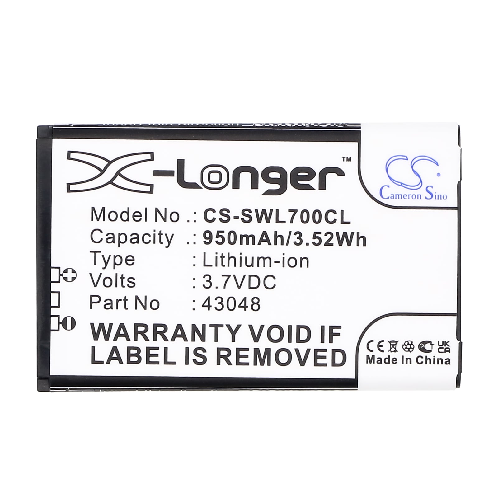Batteri for trådløs telefon for Swissvoice L7, EN 20405855