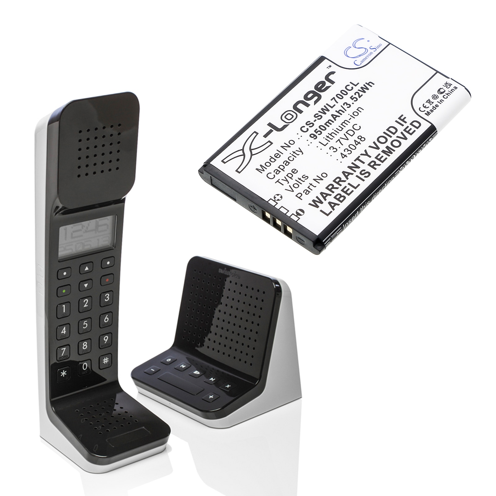 Batteri for trådløs telefon for Swissvoice L7, EN 20405855