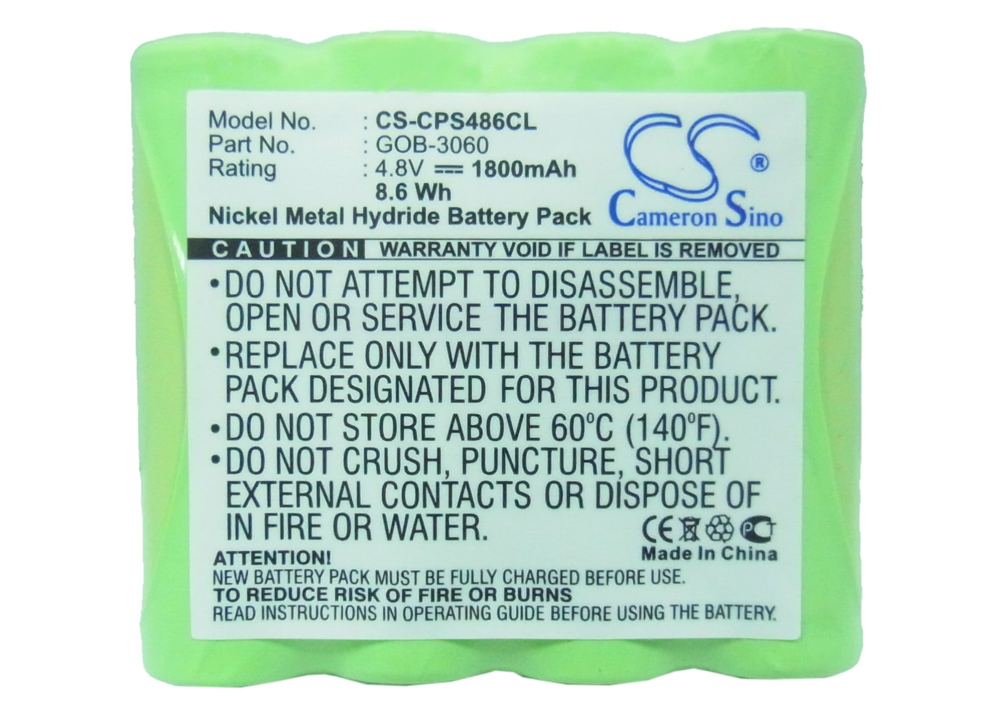 Batteri til trådløs telefon for Cobra CP 486S