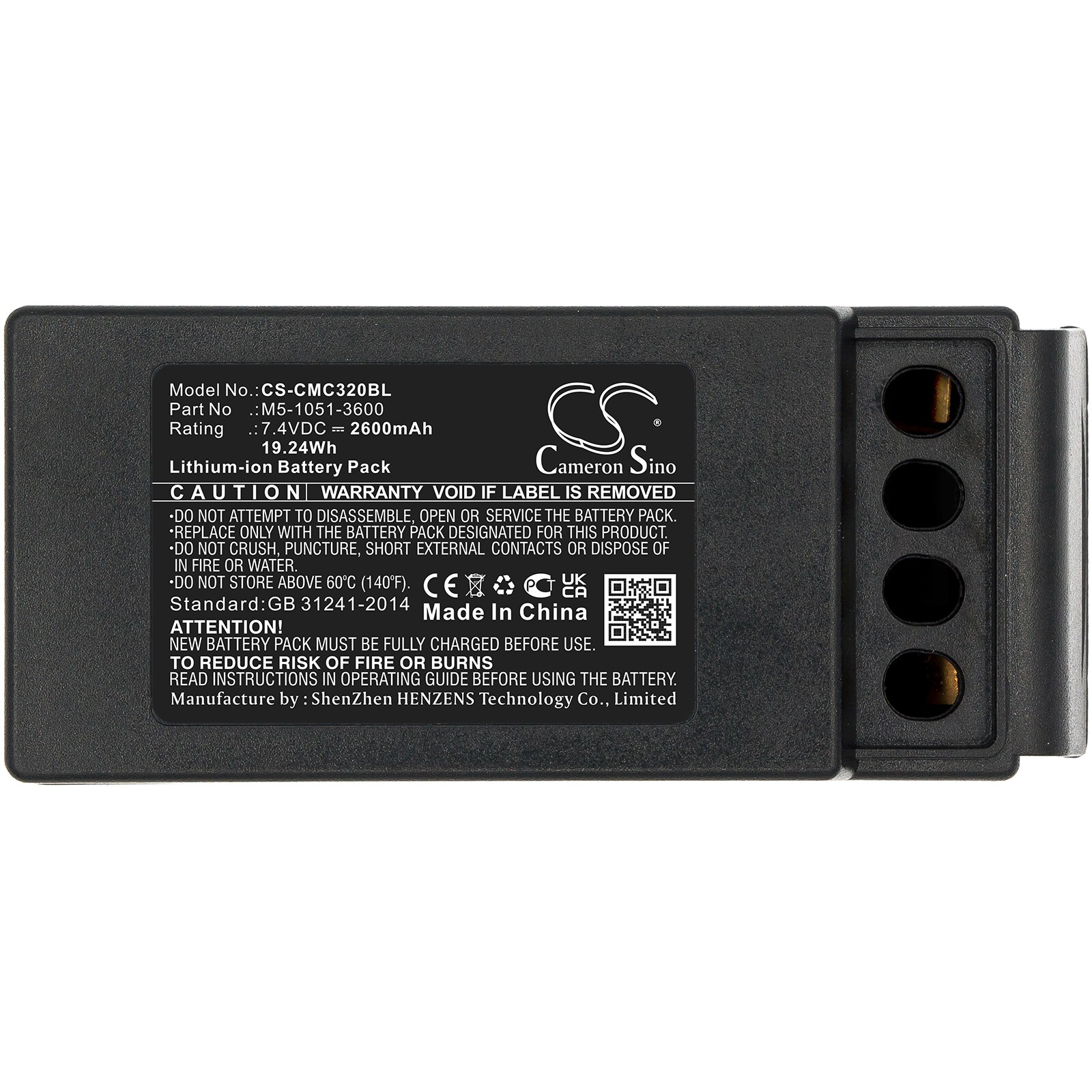 Batteri til kranfjernkontroll for Cavotec M9-1051-3600 EX, MC-3, MC-3000