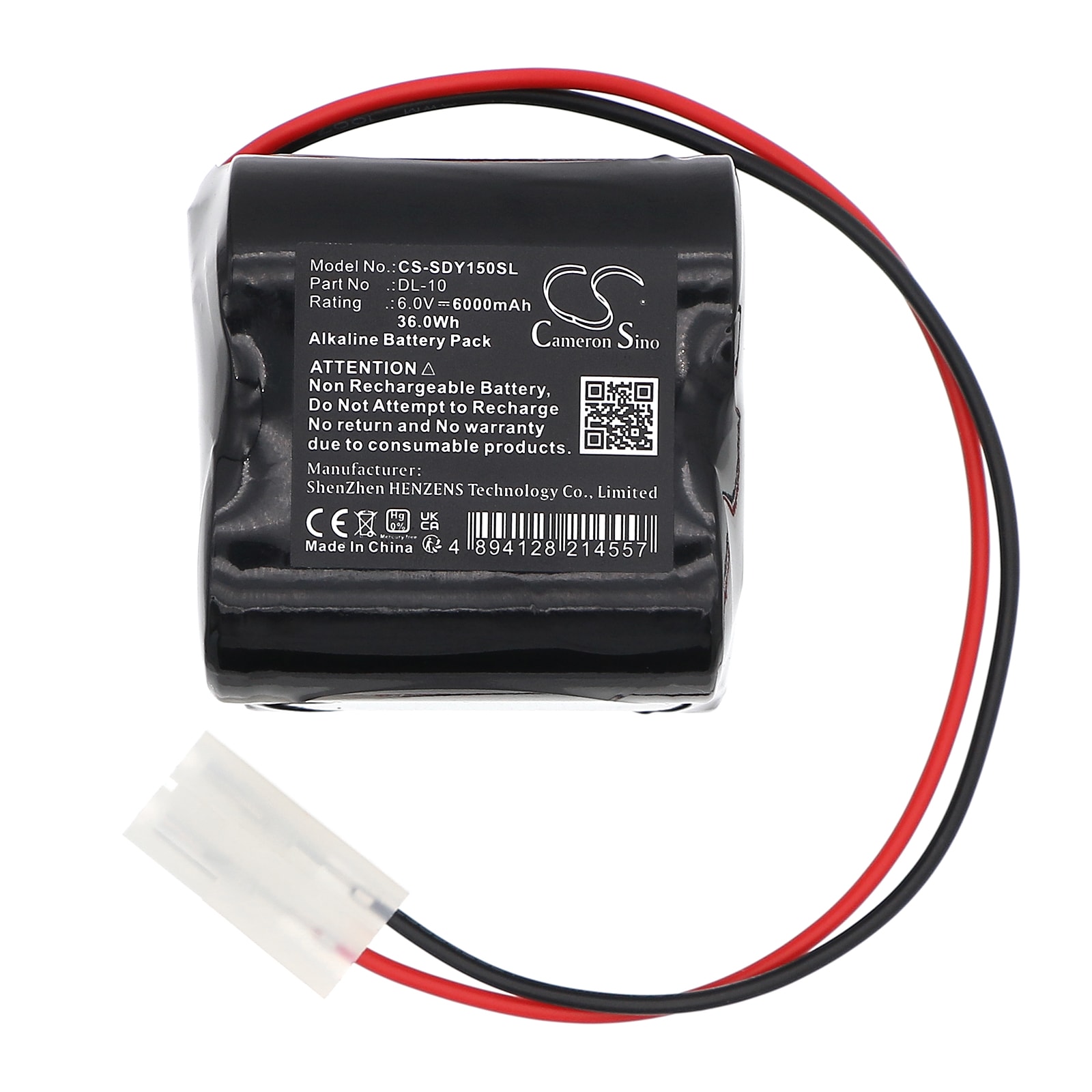 Batteri til dørlås for alarmlås 1U106, BCA2500-4EWP-W9030EC, BP6 etc.