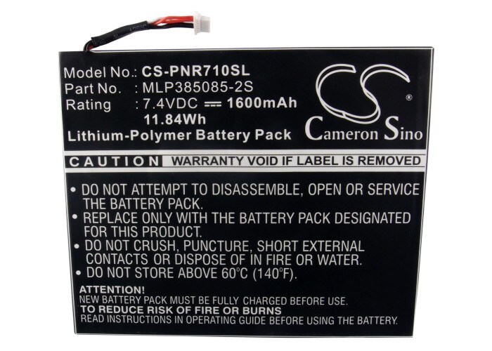 Batteri for e-bok, e-leser for Pandigital Multimedia Novel 7", PRD07T10WWH7, R70D200 etc.