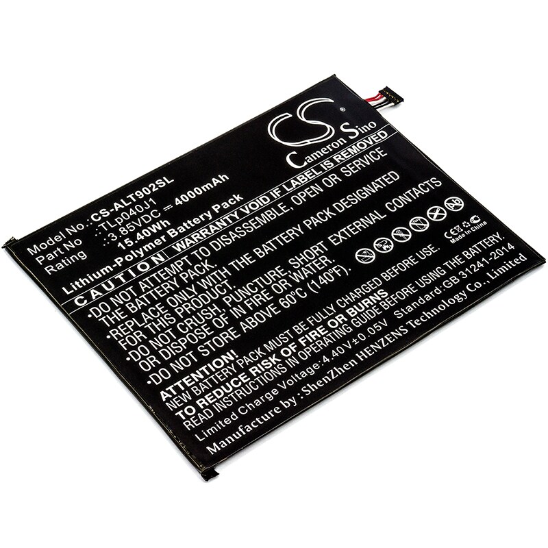 Nettbrettbatteri for Alcatel A30 Tablet, A30 Tablet 4G LTE, 9024W og andre.