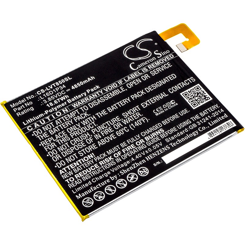 Batteri til nettbrett for Lenovo Tab 4, Tab4, ZA2B0009US og andre.