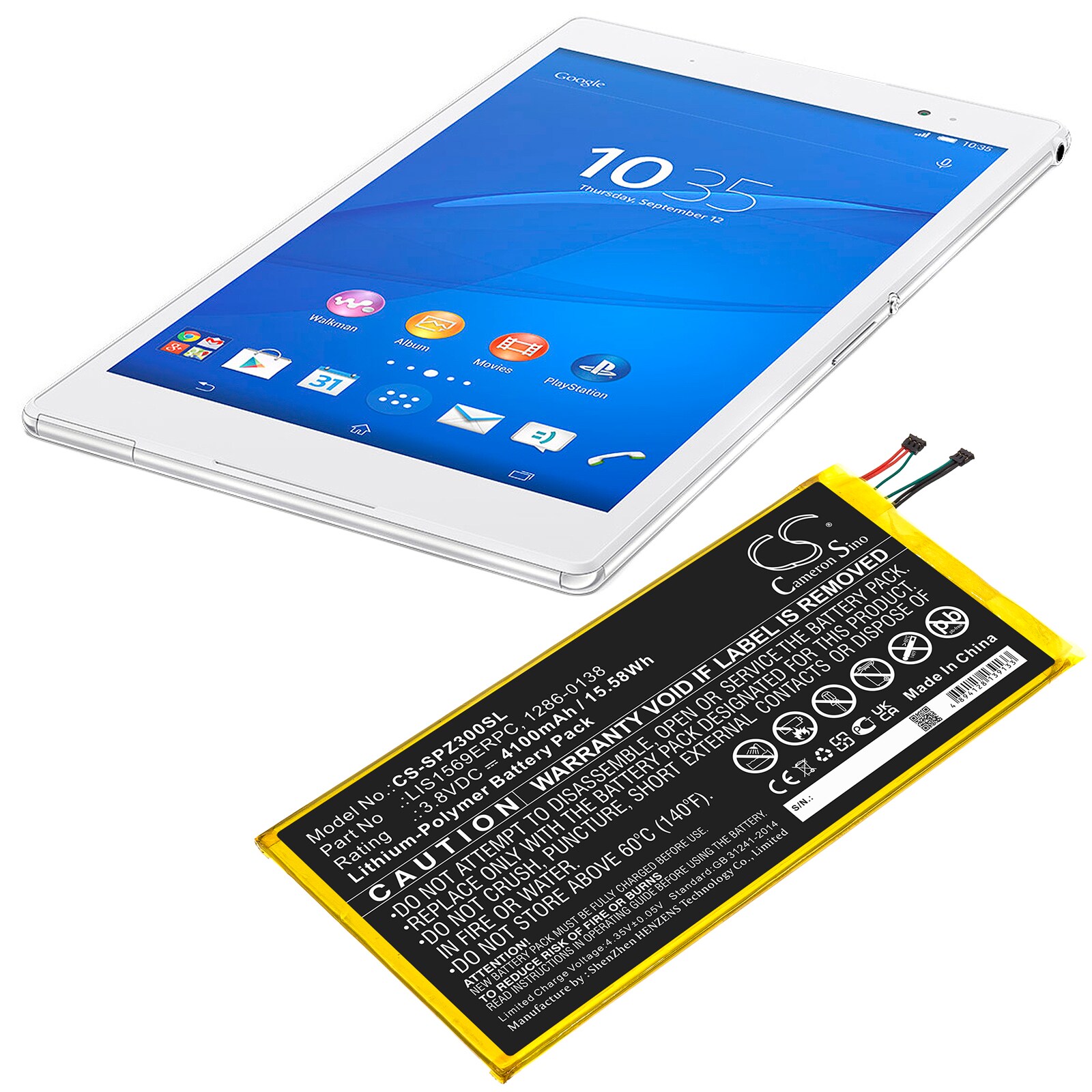 Batteri til nettbrett for Sony Xperia Z3 Tablet, Xperia Tablet Z3 Compact, SGP621 og andre.