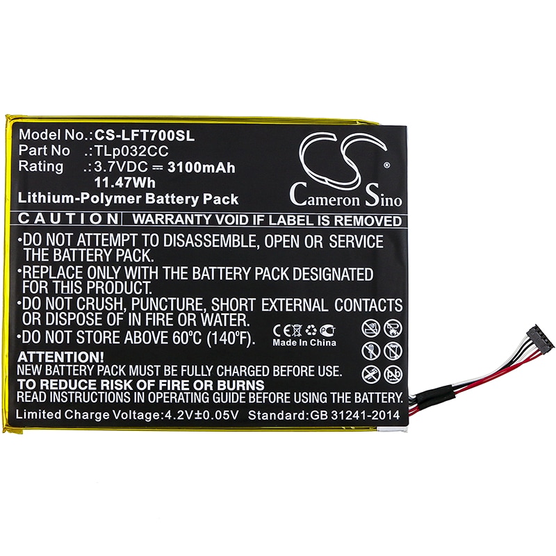 Nettbrettbatteri for Alcatel One Touch Pixi 8 8.0 3G, 9005X, OT-9005X og andre.