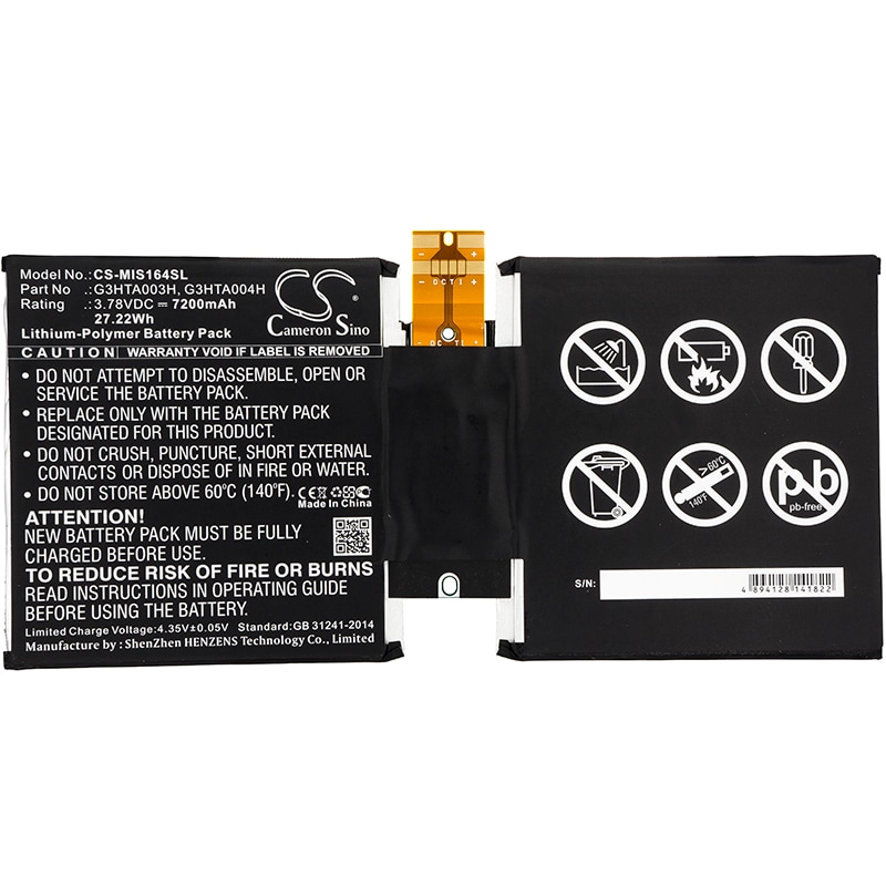 Batteri til nettbrett for Microsoft Surface 3 10,8", Surface 3 1645, MSK-1645