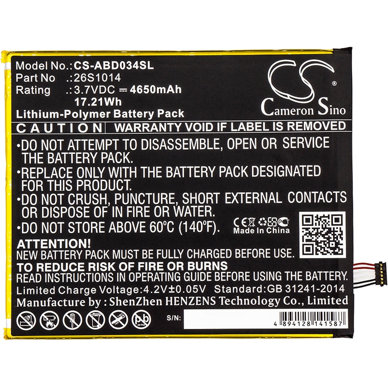 Batteri til nettbrett for Amazon Kindle Fire 8 7 Generation, SX034QT og andre.