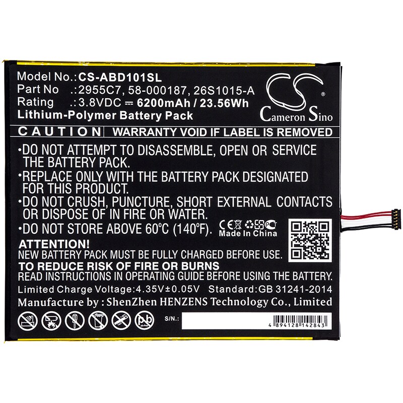 Batteri til nettbrett for Amazon Kindle Fire HD 10.1, Kindle Fire HD 10.1 7th