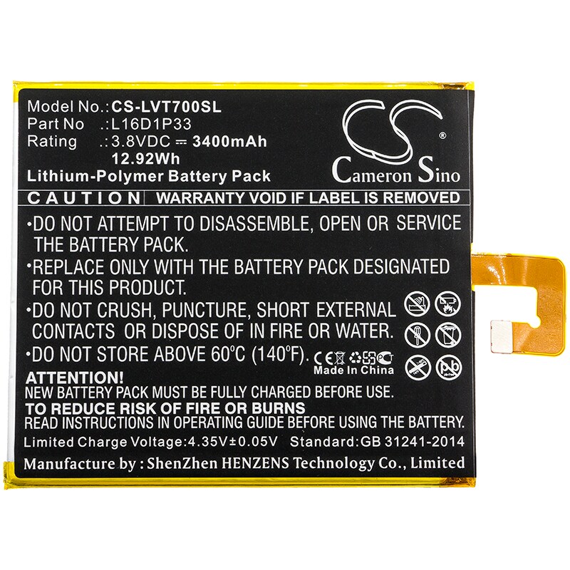 Batteri til nettbrett for Lenovo Tab 7, TB-7504F, TB-7504X