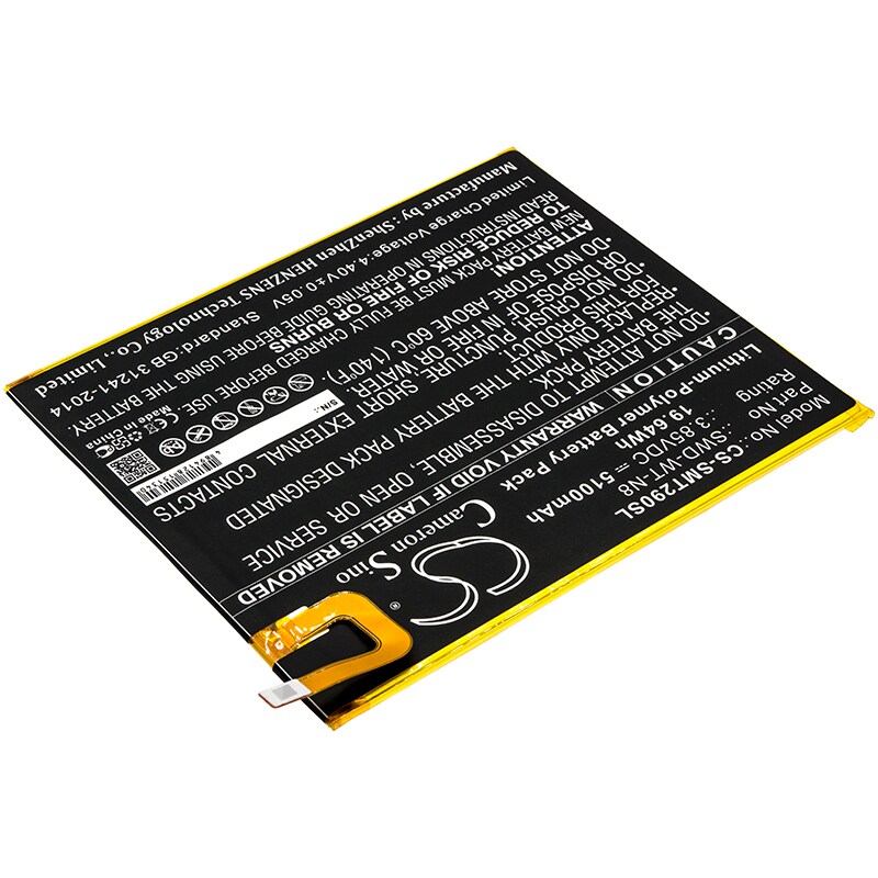 Batteri til nettbrett for Samsung Galaxy Tab A 8.0 2019, SM-T290, SM-T295 og andre.