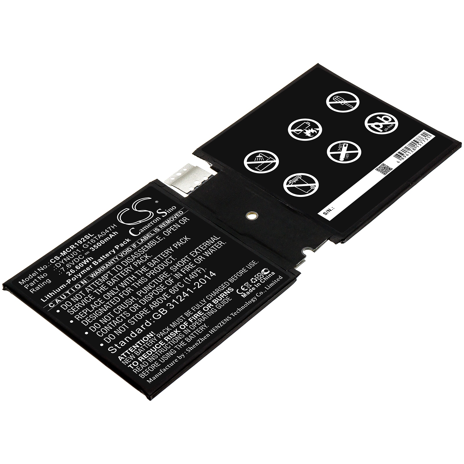 Batteri til nettbrett for Microsoft Surface Go 2, Surface 1927