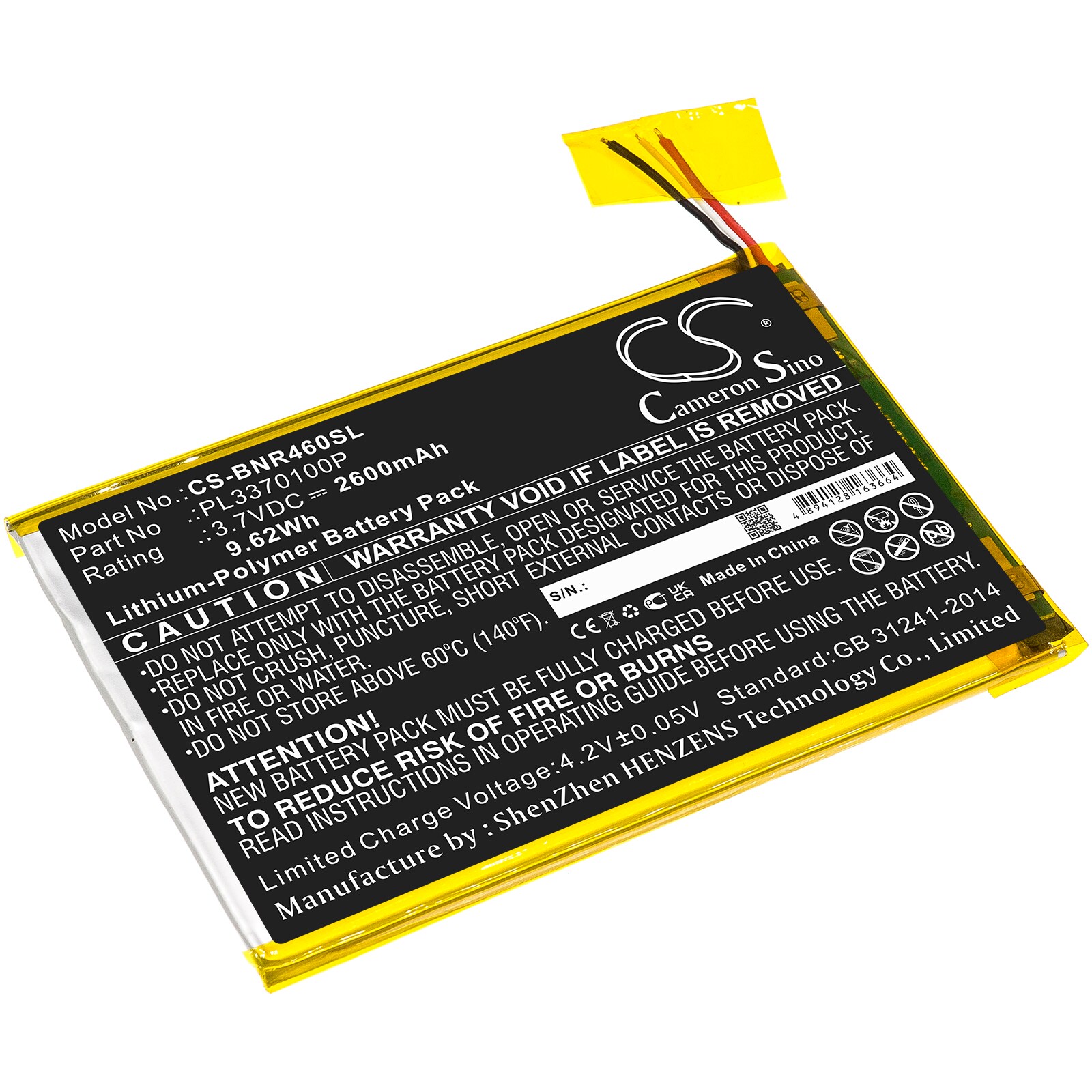Nettbrettbatteri for Barnes & Noble Nook 7, BNTV460, BNTV450 og andre.