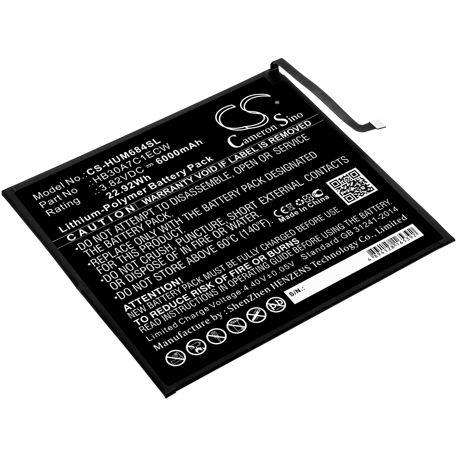 Batteri til nettbrett for Huawei MediaPad M6 8.4, VRD-AL09, VRD-W09