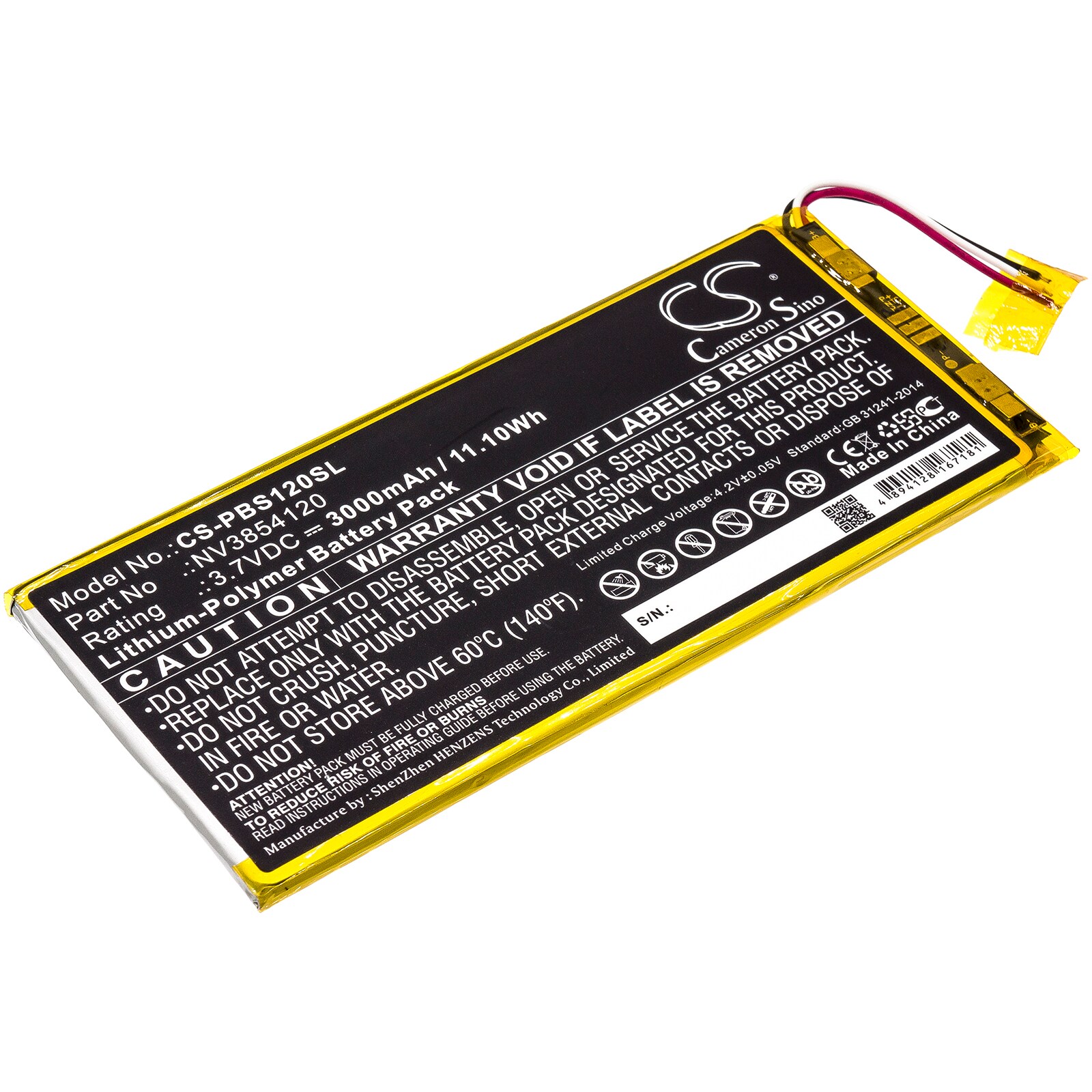 Batteri til nettbrett for PBS KIDS PBSKD12, PBKRWM5410, KIDS 7" Pad